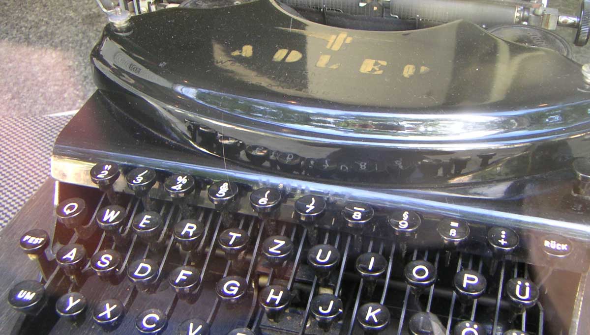 Tasten einer Schreibmaschine
